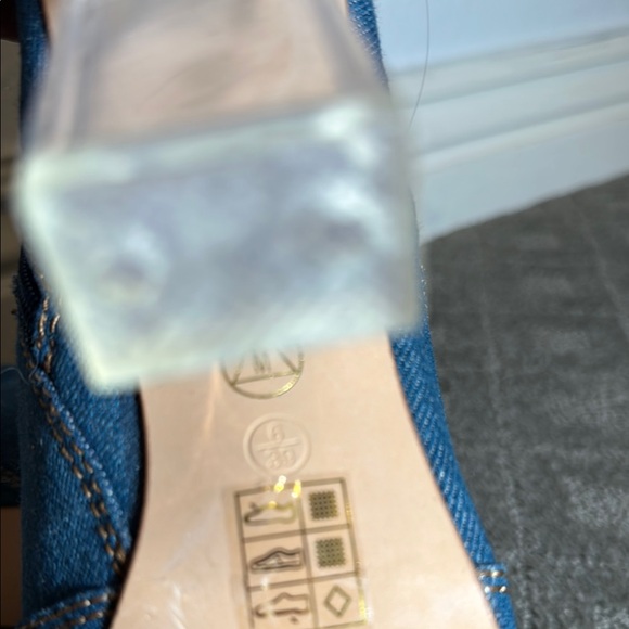 Denim Peep-Toe Ankle Boots - Picture 4 of 4